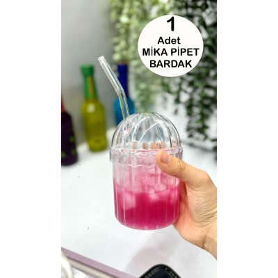 1 Adet MİKA PLASTİK Oval Kapaklı Isıya Dayanıklı Pinterest Bardak | Kahve Ve Sunum Bardağı| 430 ml